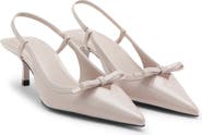MANGO Faux Leather Pointed Toe Slingback Pump