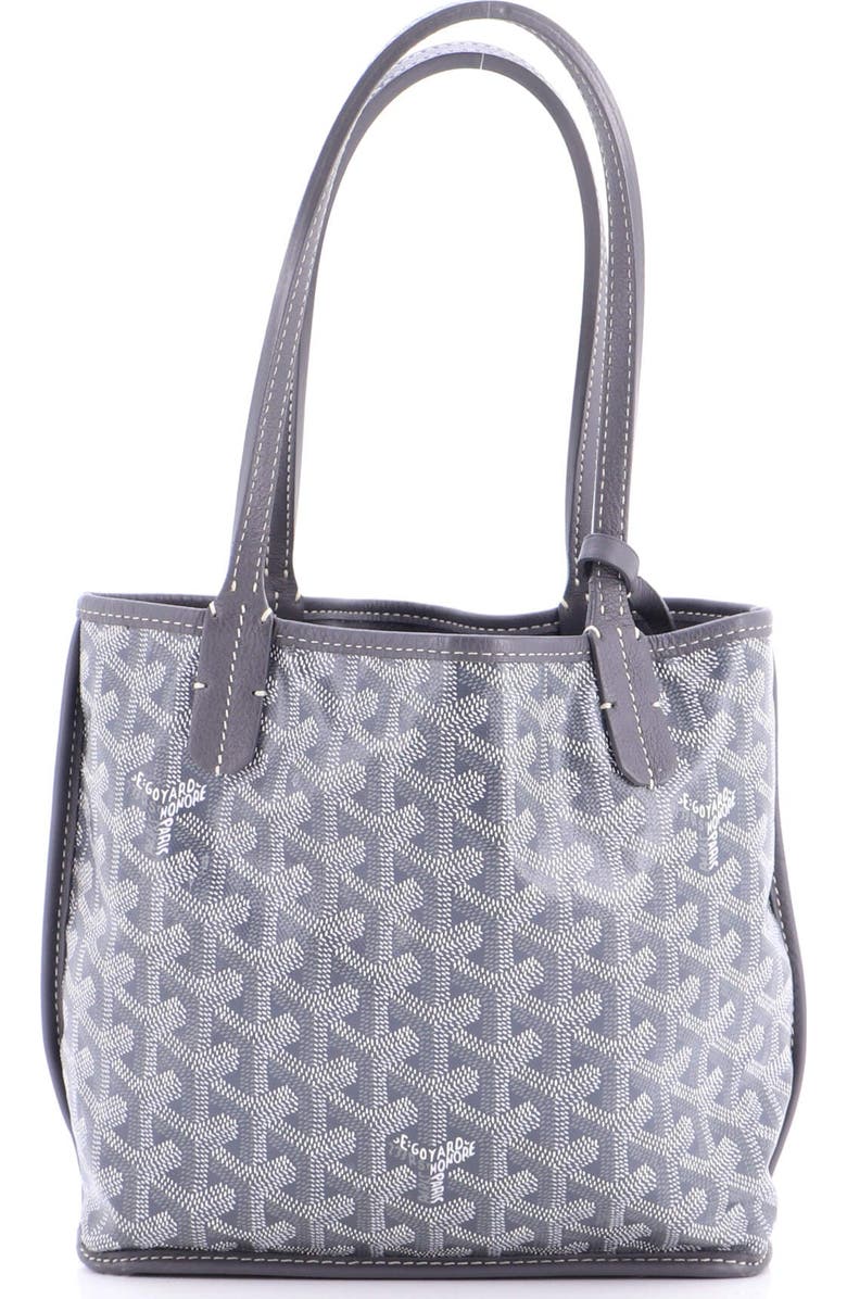 Pre-Owned Goyard Anjou Reversible Tote Coated Canvas Mini, Main, color, Gray