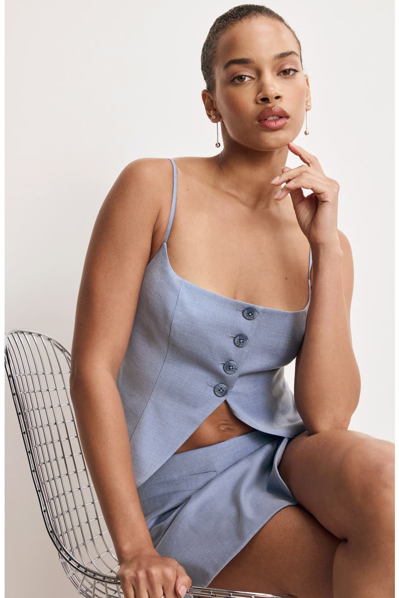 Twill Suiting Camisole, Alternate, color, CROSSHATCH BLUE001