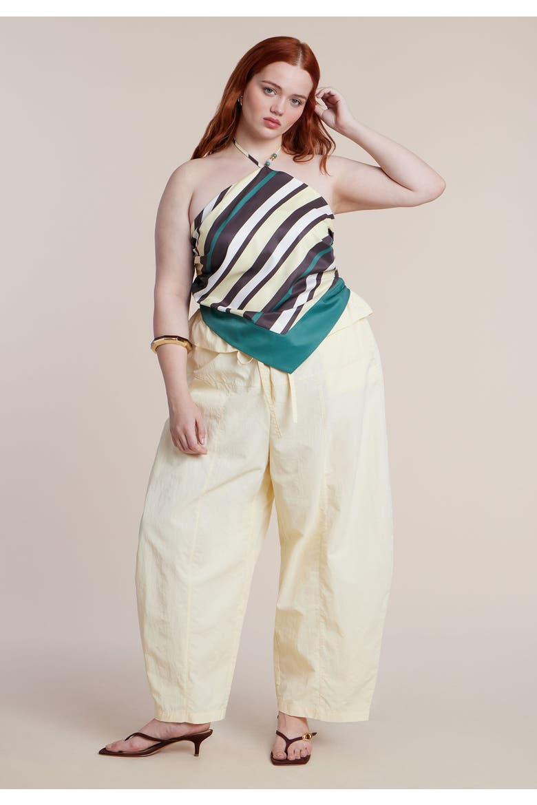 Foldover Tie Waist Pant, Alternate, color, SUNLIGHT YELLOW