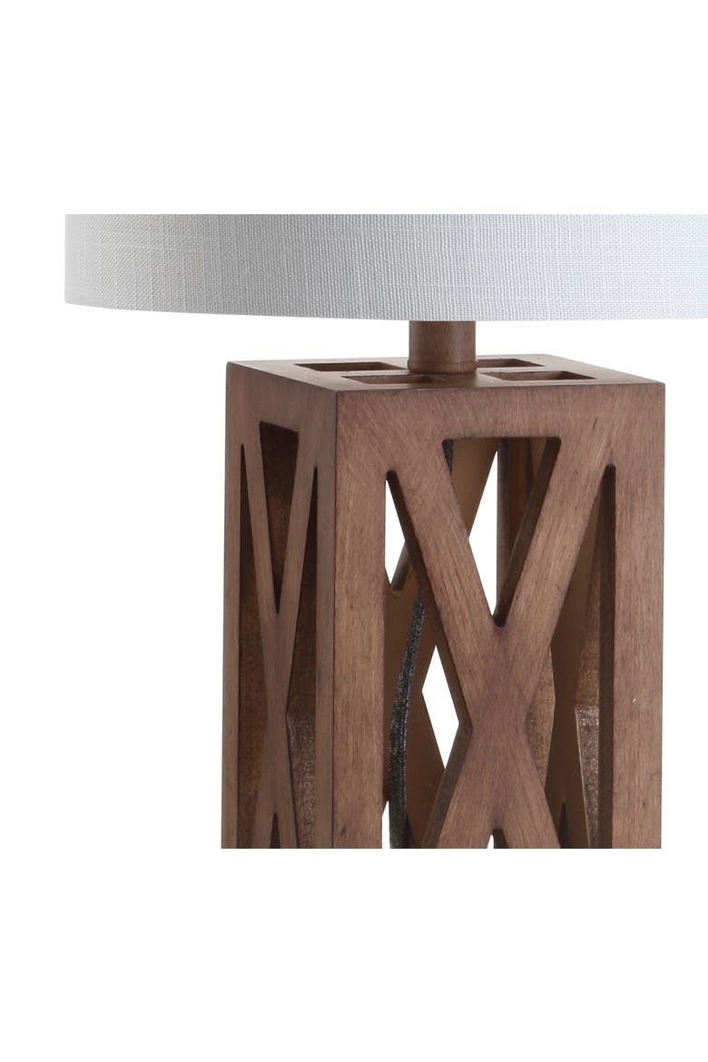 Stewart Farmhouse Wood LED Table Lamp, Alternate, color, Brown