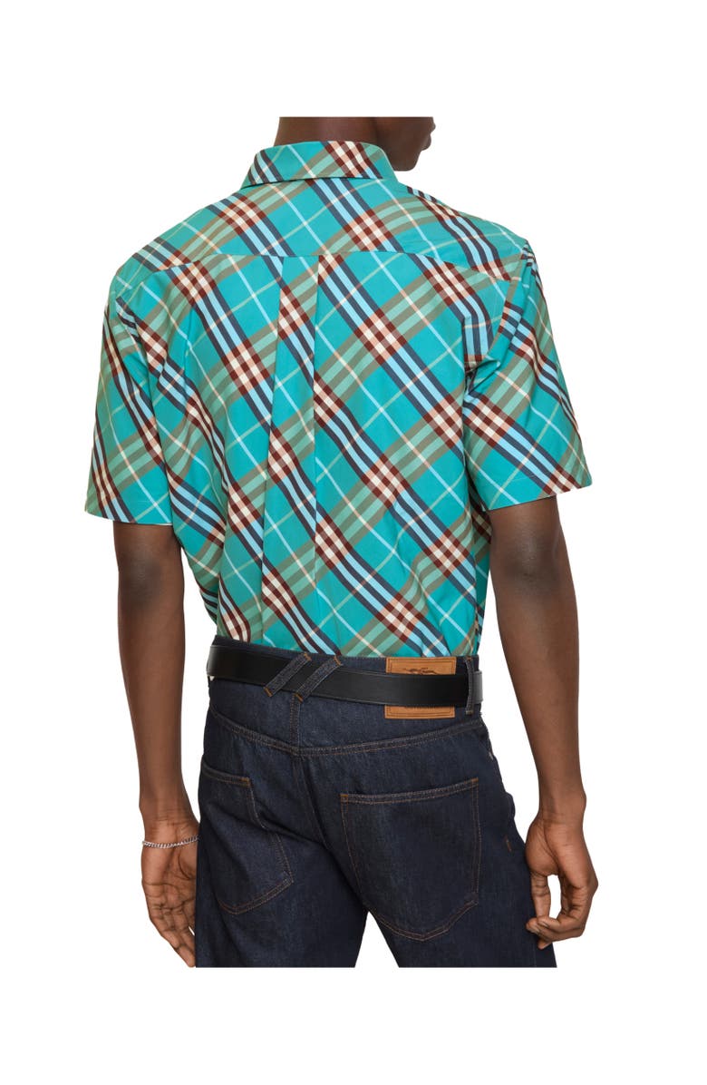 Burberry Relaxed Fit Check Cotton Shirt, Alternate, color, Atom Blue
