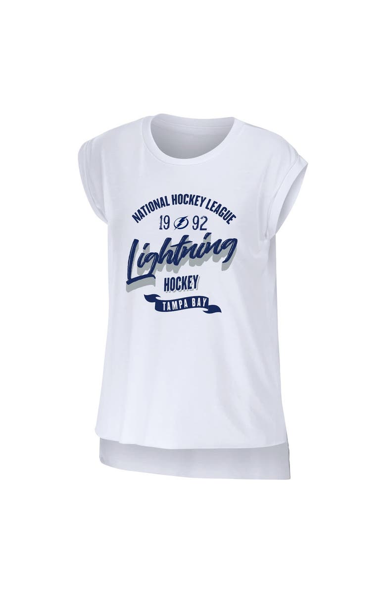 WEAR by Erin Andrews Women's WEAR by Erin Andrews White Tampa Bay Lightning Domestic Tank Top, Alternate, color, 