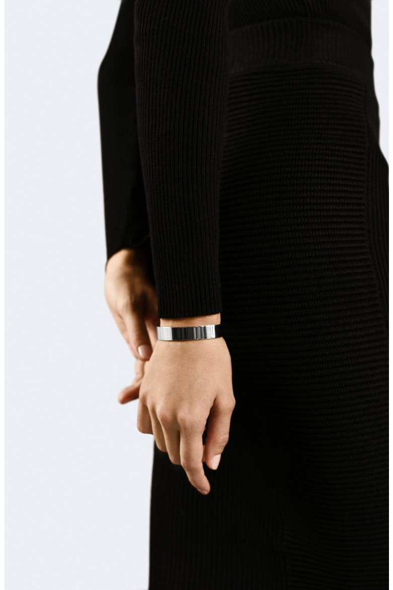 Men's 33G Polished Sterling Silver Ribbon Cuff Bracelet, Alternate, color, SILVER