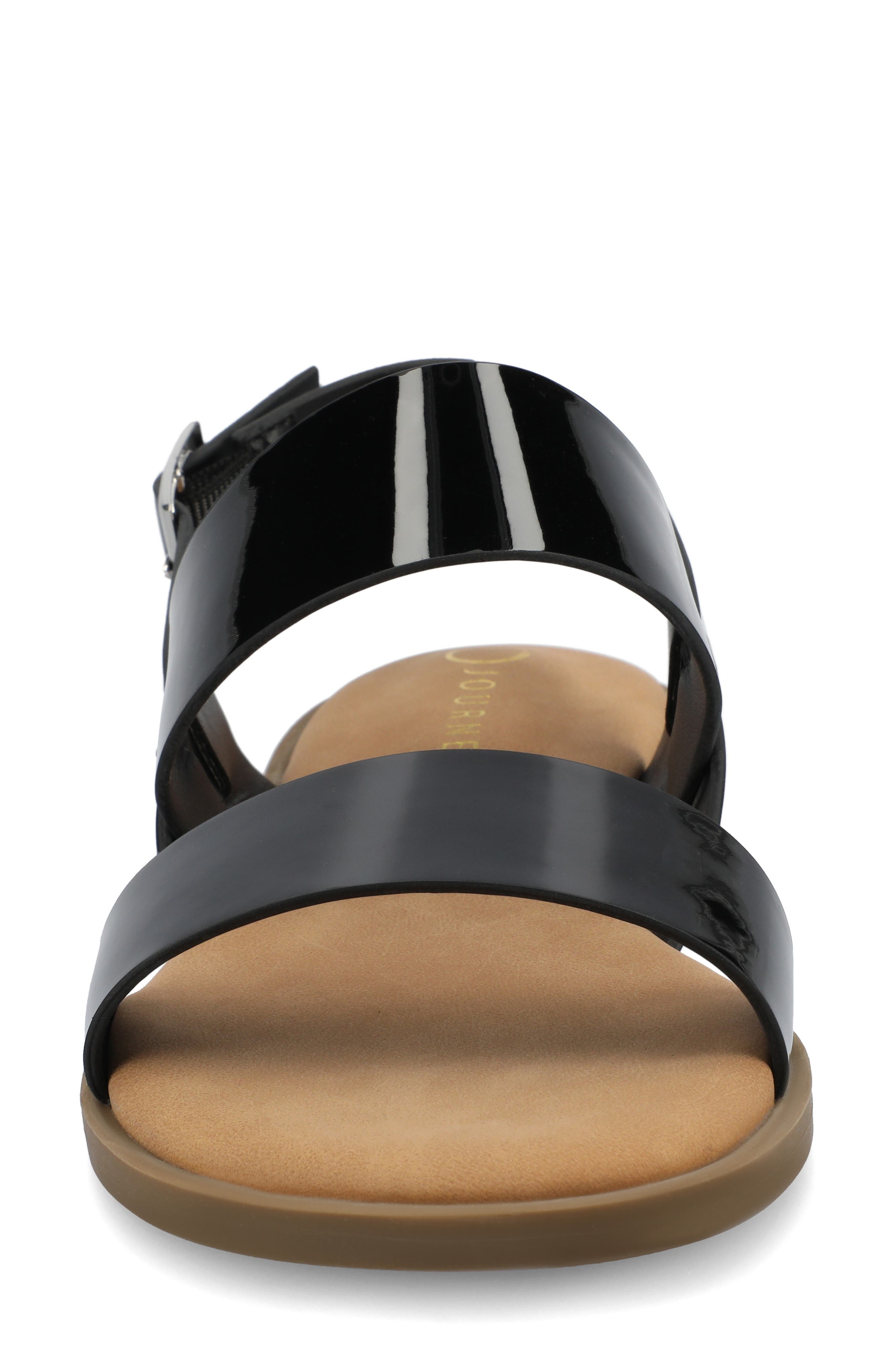 Journee Collection Lavine Sandal - Wide Width, Alternate, color, Patent/ Black
