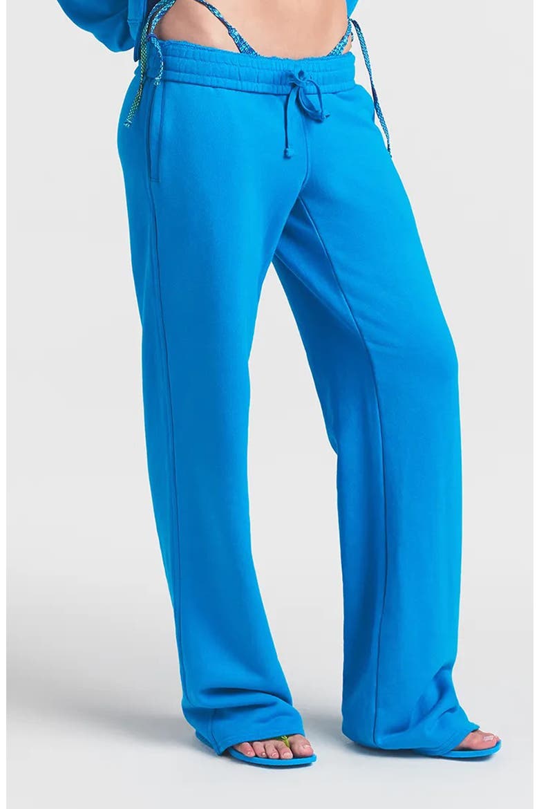 Oversize French Terry Pants, Alternate, color, CERULEAN