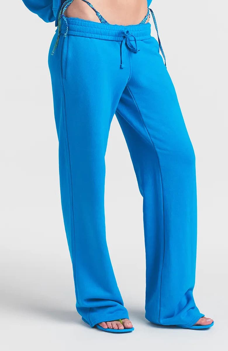 SKIMS Oversize French Terry Pants, Alternate, color, Cerulean