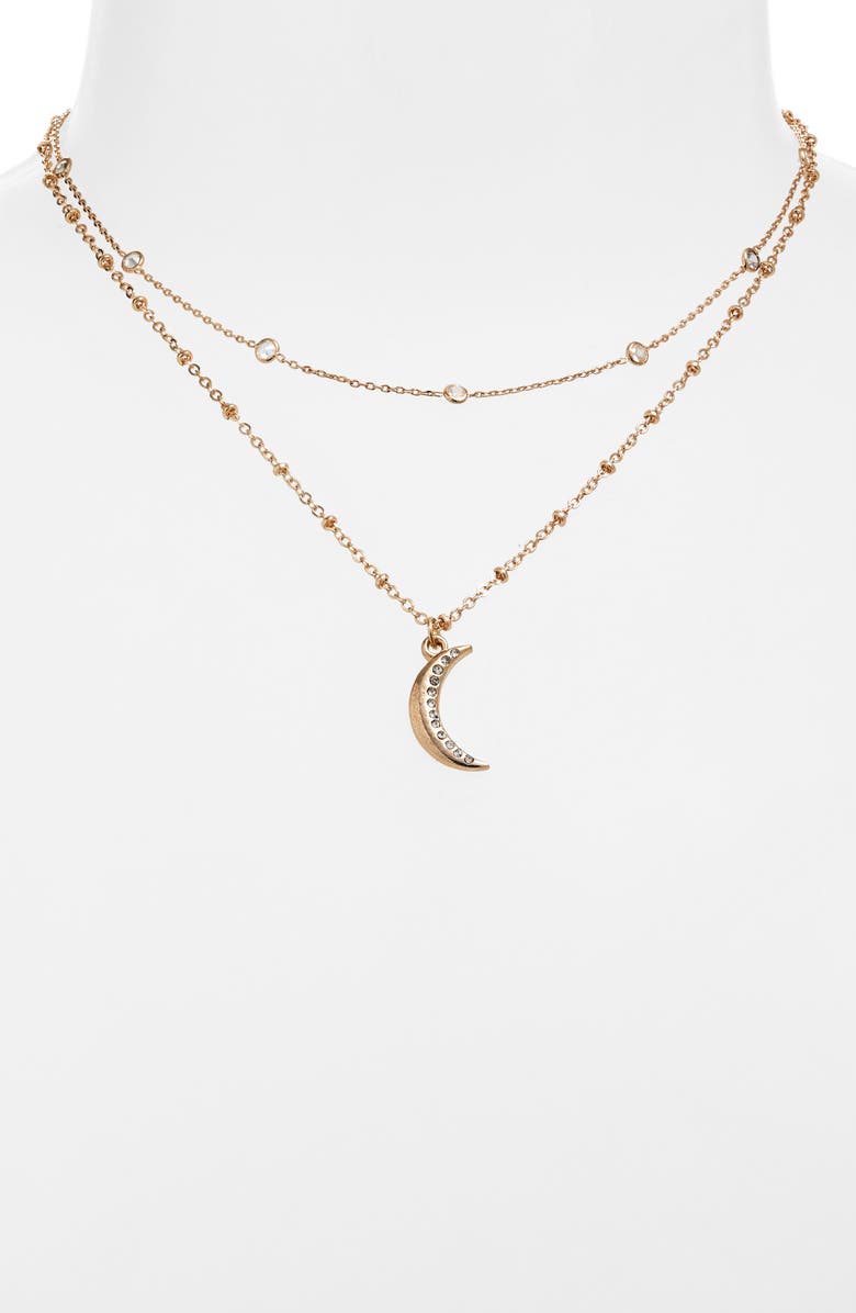 Ettika Moon Charm Layered Necklace, Alternate, color, 