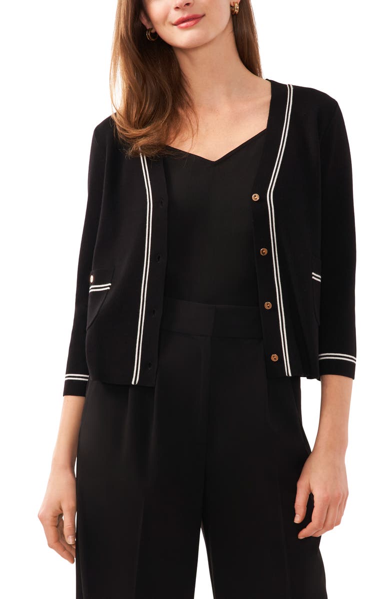 Halogen<sup>®</sup> Contrast Trim Two-Pocket Cardigan, Alternate, color, 