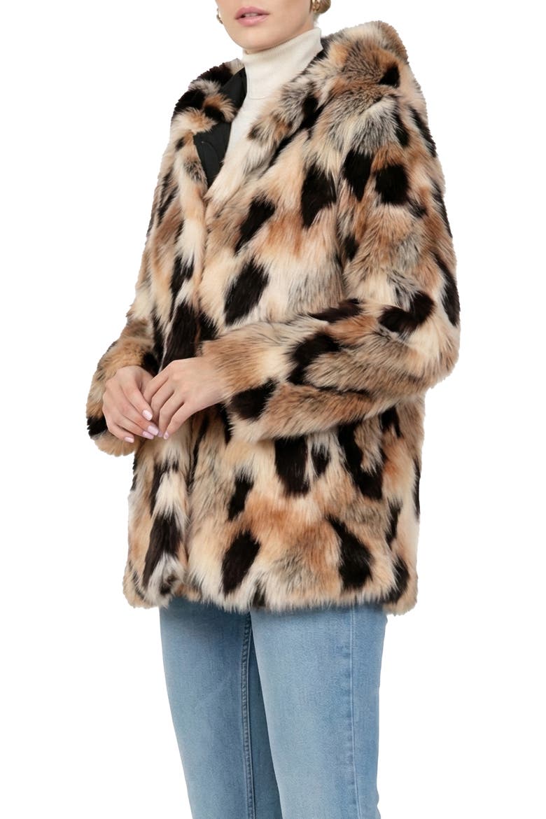 Fur-Free Gold Fox (Faux Fur) Jacket, Hood, Alternate, color, GOLD
