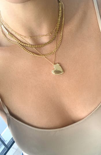 14K Gold Plated Heart Locket Pendant Necklace