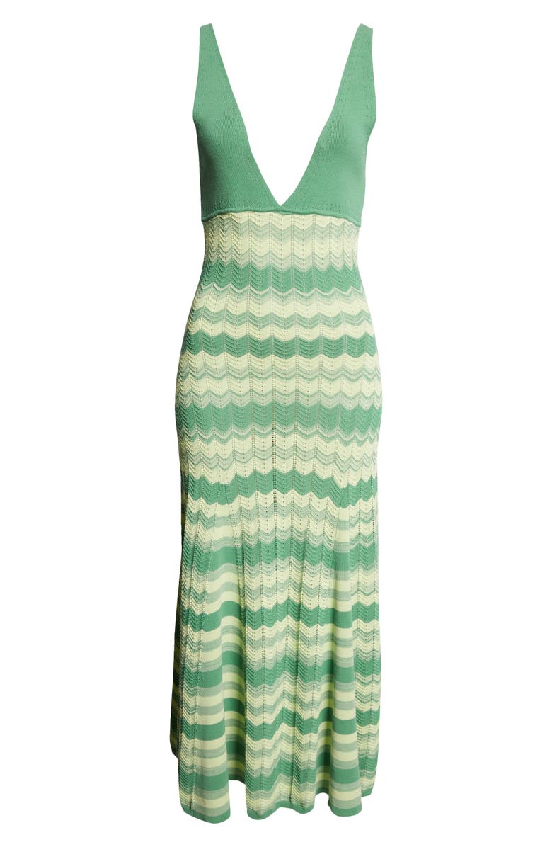 Ramy Brook Mylah Chevron Stripe Sleeveless Cotton Sweater Dress, Alternate, color, 