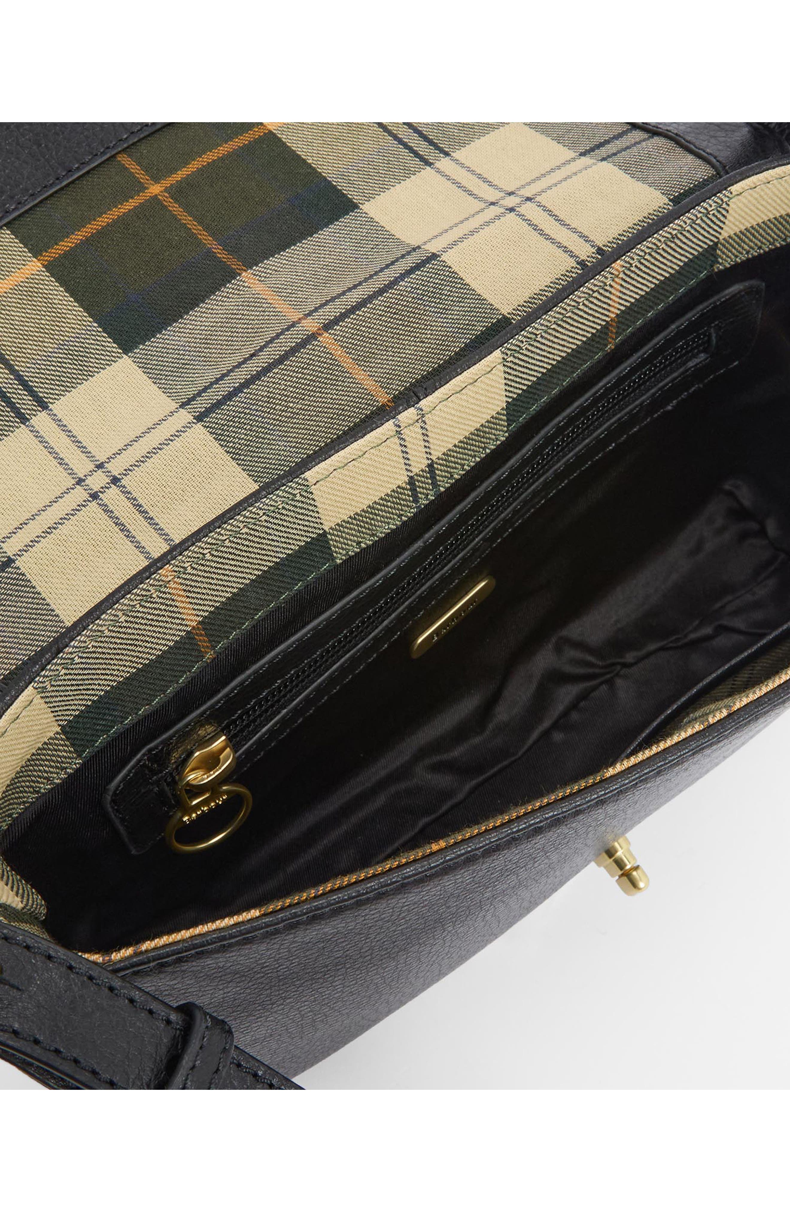 Barbour Rosa Leather Crossbody Bag, Alternate, color, Black