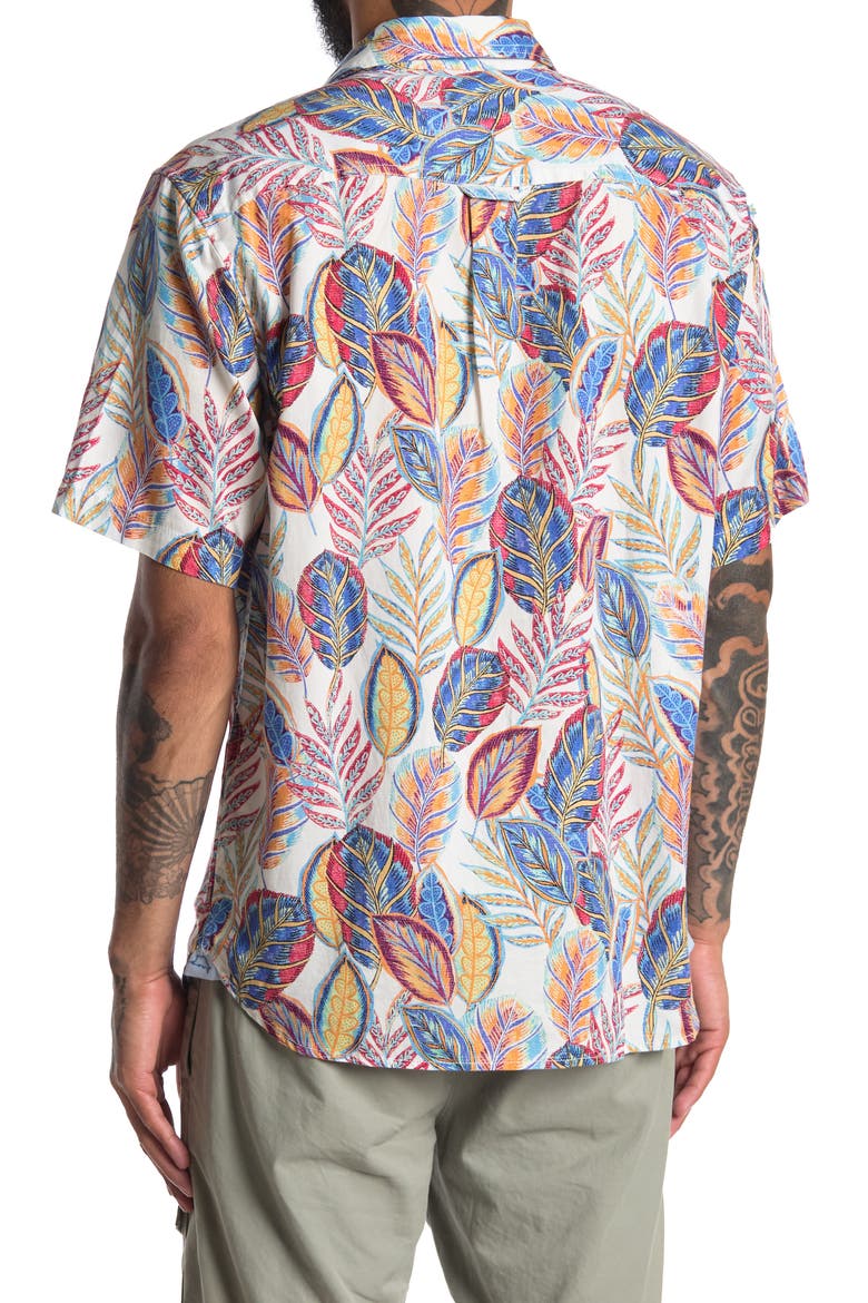 Festival Fronds Short Sleeve Shirt, Alternate, color, WHITE
