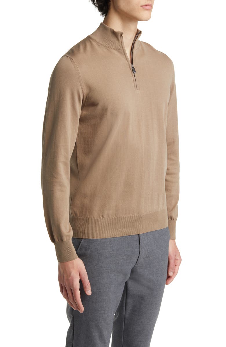 Canali Quarter Zip Mock Neck Sweater, Alternate, color, 