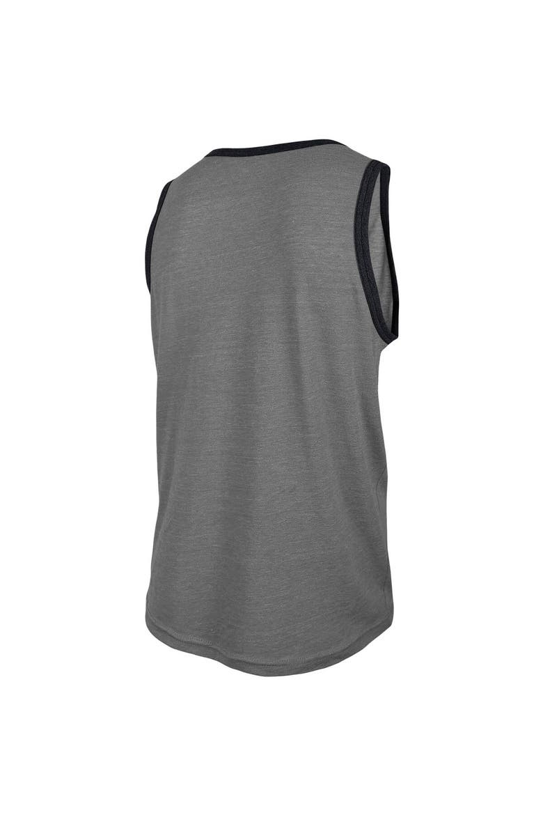 Men's New Era Heathered Gray New Orleans Saints Ringer Tri-Blend Tank Top, Alternate, color, Heather Gray