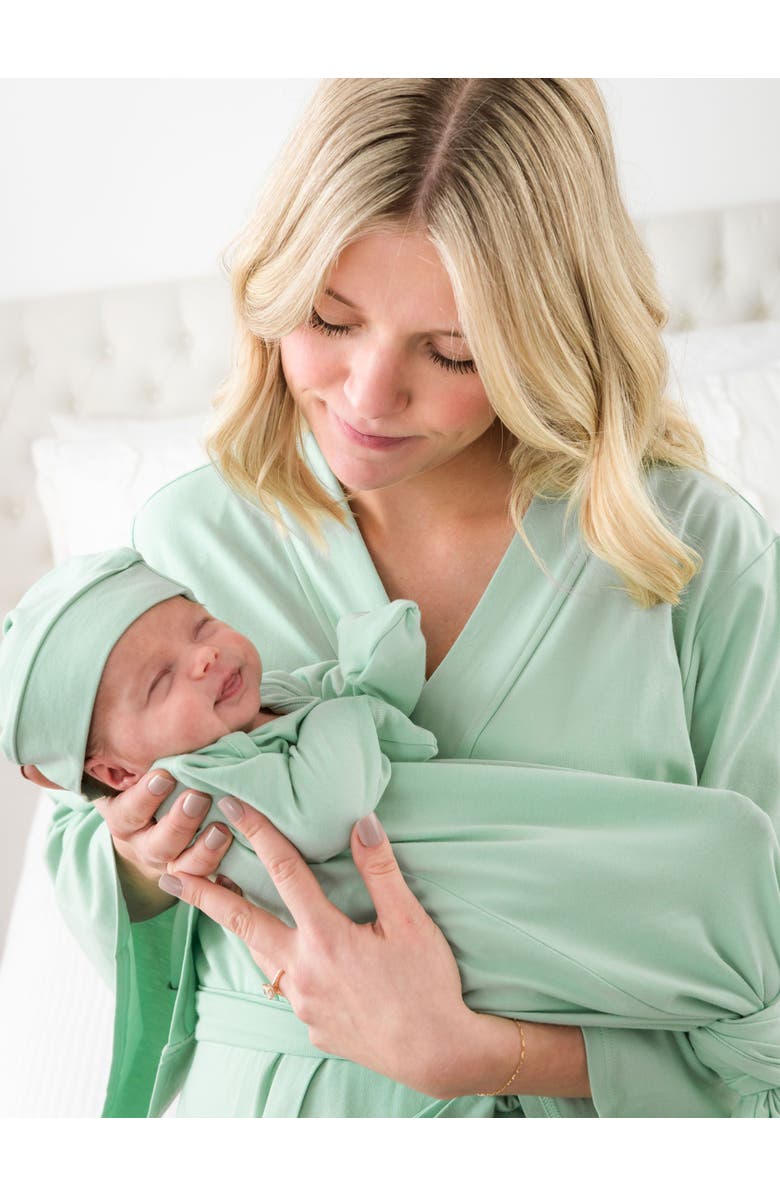 RuffleButts Modal Blend Women's Maternity Robe, Alternate, color, Sage