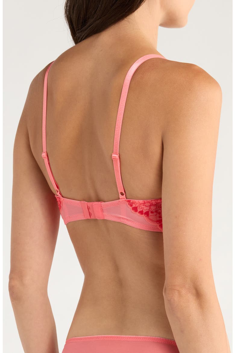 Cherry Mesh & Lace Underwire Bra, Alternate, color, SUGAR CORAL