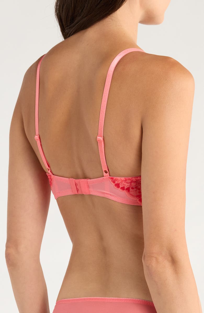 Hunkemöller Cherry Mesh & Lace Underwire Bra, Alternate, color, Sugar Coral