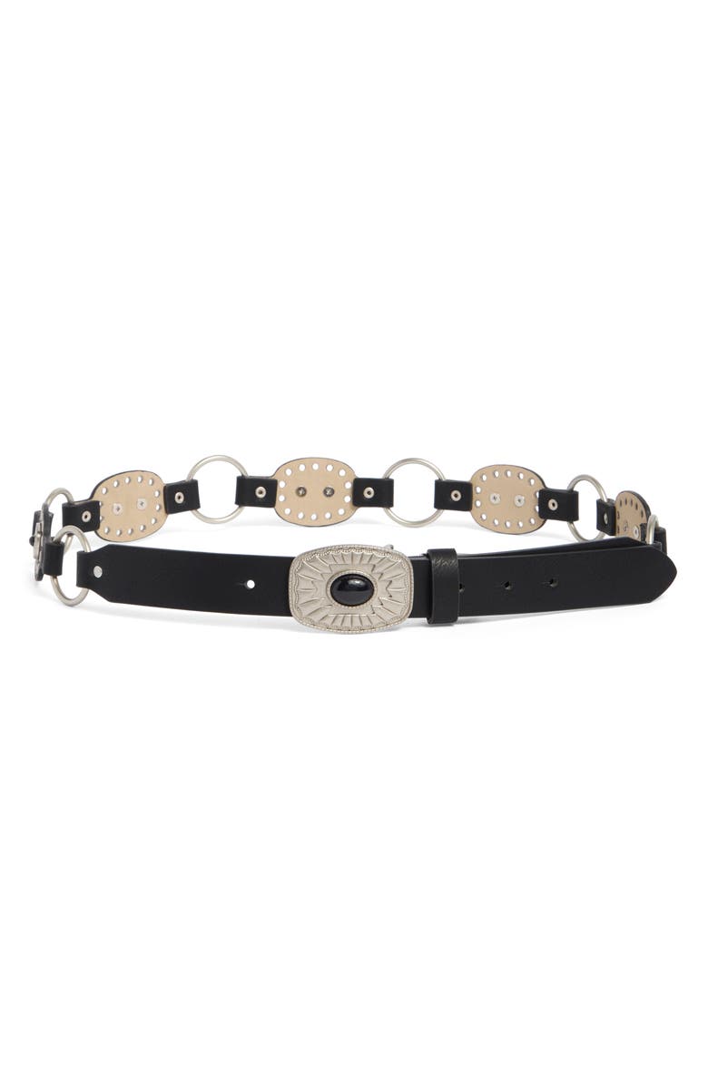 Vince Camuto Concho Link Belt, Main, color, Black Silver