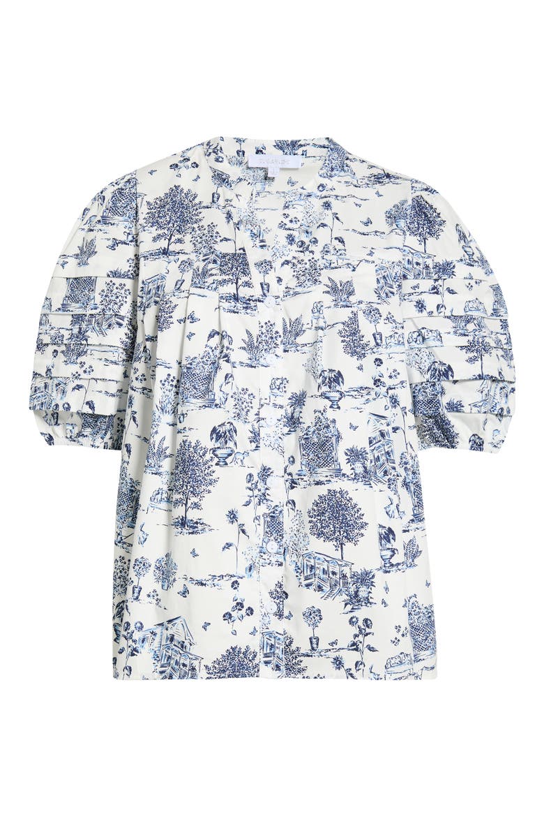 Renzo Toile Woven Shirt, Alternate, color, WHITE/ BLUE MULTI