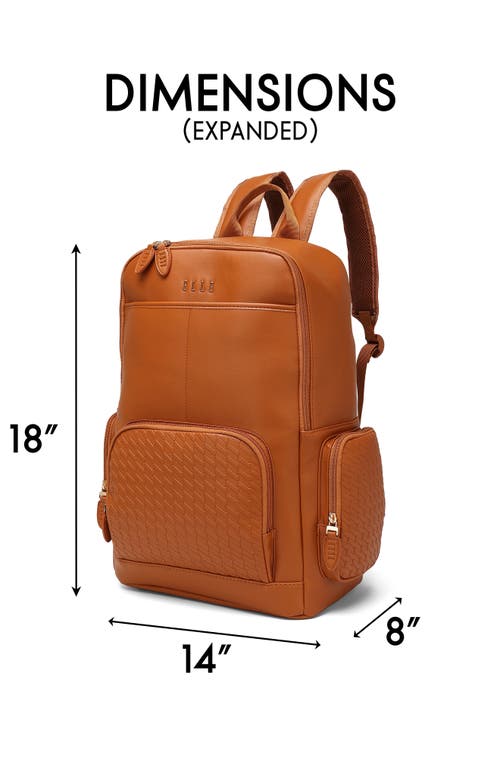 Elle Leisure Luxe 27l Vegan Leather Backpack In Brown