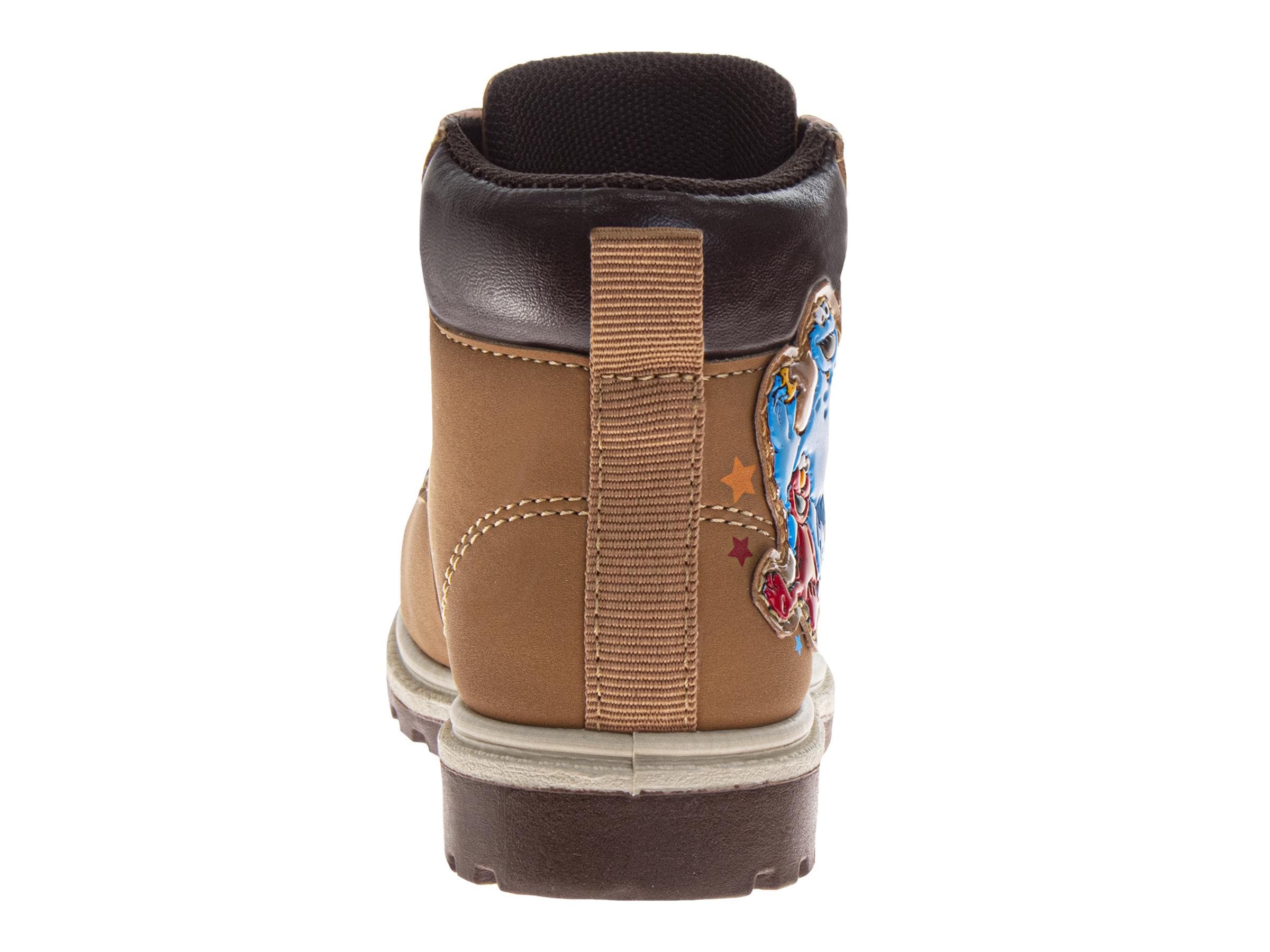 Sesame Street<sup>®</sup> Sesame Street Elmo and Cookie Monster Toddler' Lace Up Boots., Alternate, color, Wheat