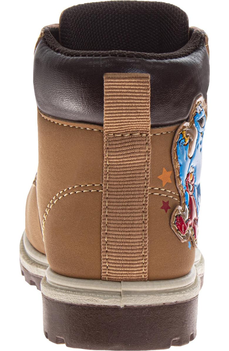 Sesame Street<sup>®</sup> Sesame Street Elmo and Cookie Monster Toddler' Lace Up Boots., Alternate, color, Wheat