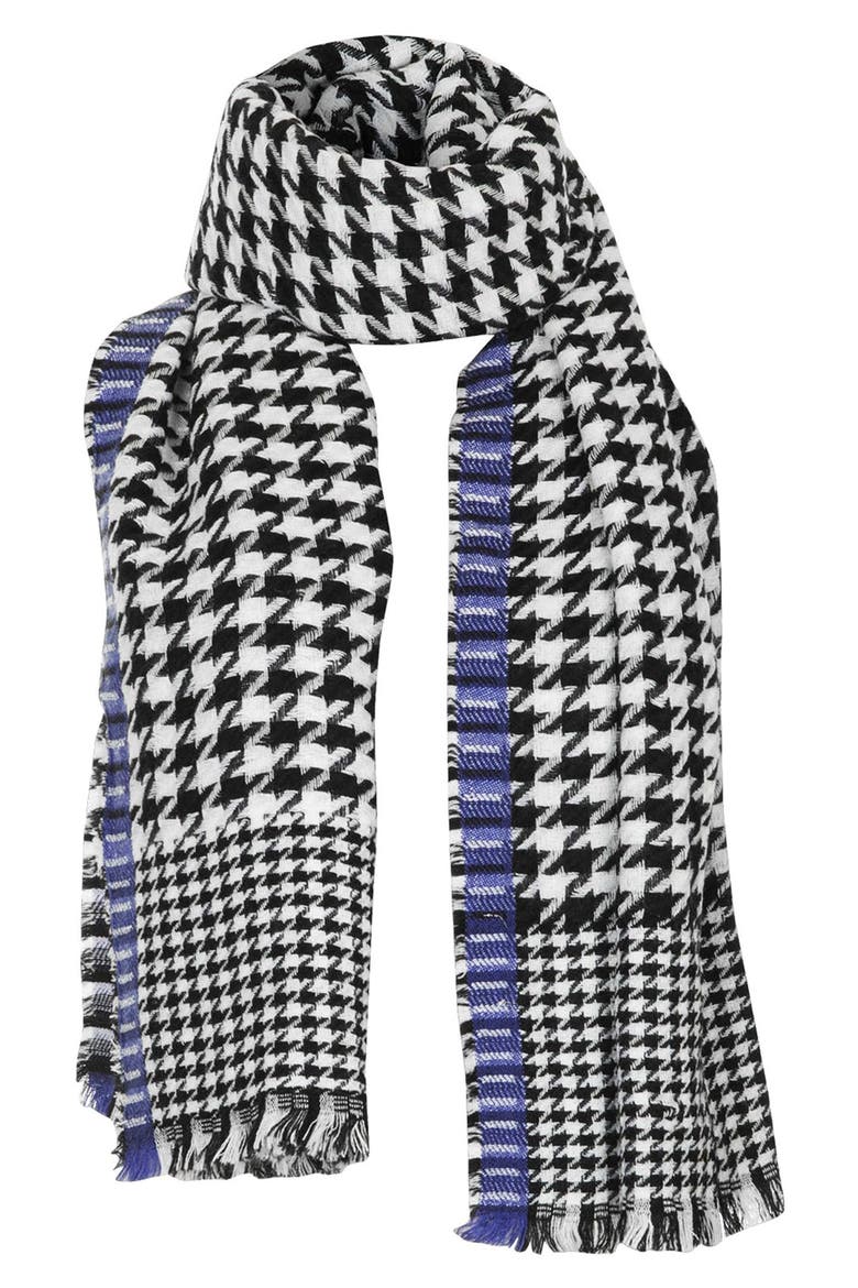 Houndstooth Scarf, Main, color, BLUE