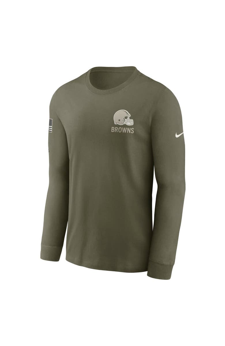 Nike Men's Nike Olive Cleveland Browns 2025 Salute to Service Sideline Long Sleeve T-Shirt, Alternate, color, Olive