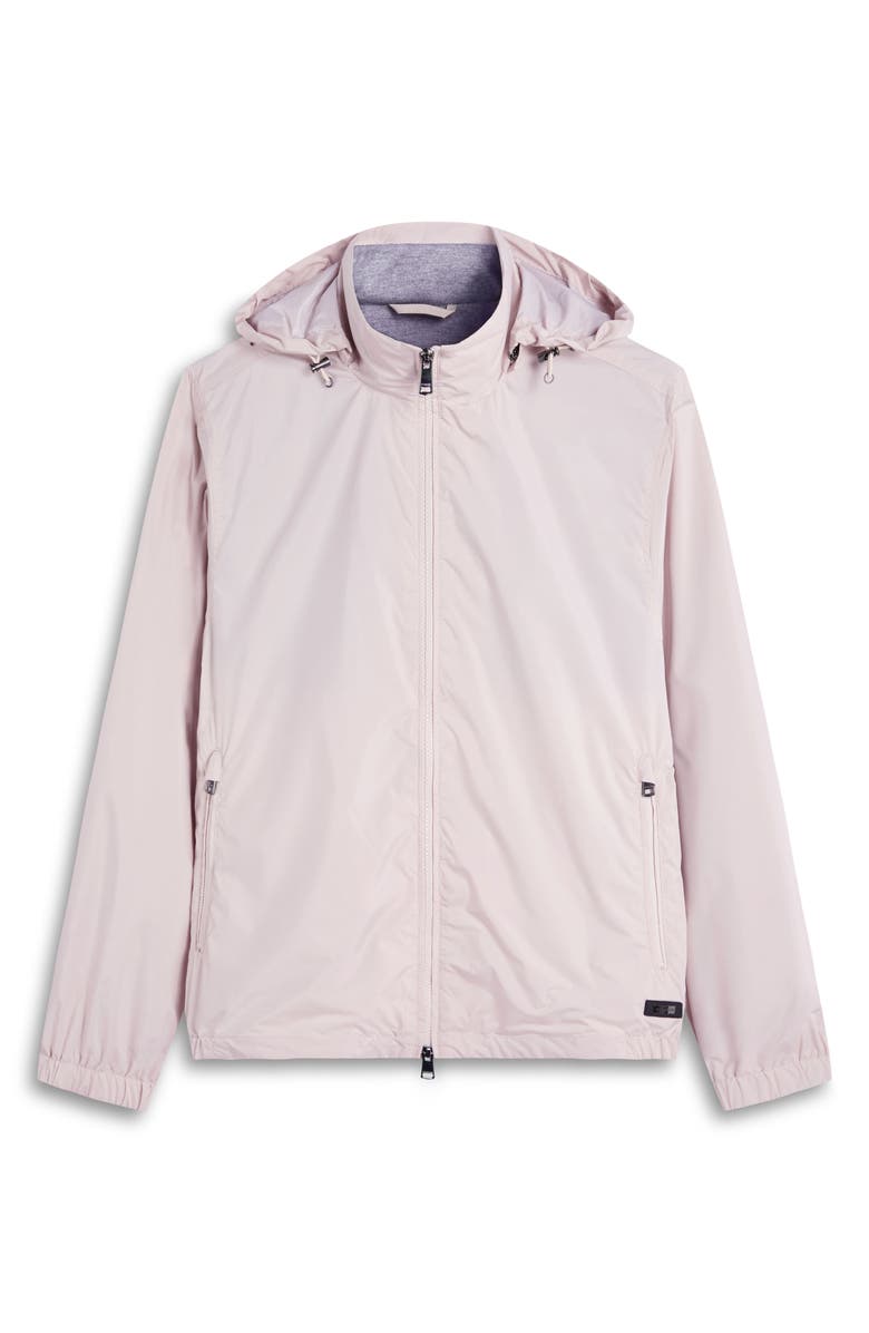 Bugatchi Water Repellent Packable Jacket with Removable Hood, Alternate, color, Almond