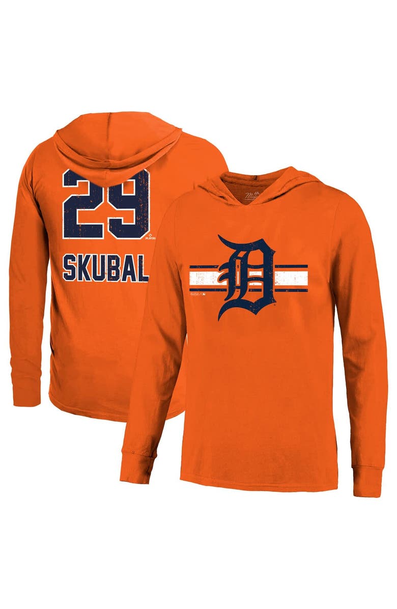 Majestic Threads Men's Majestic Threads Tarik Skubal Orange Detroit Tigers Lightweight Name & Number Hoodie, Main, color, Orange