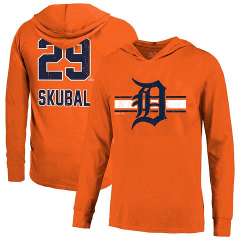 Men
s Majestic Threads Tarik Skubal Orange Detroit Tigers Lightweight Name 
Number Hoodie
