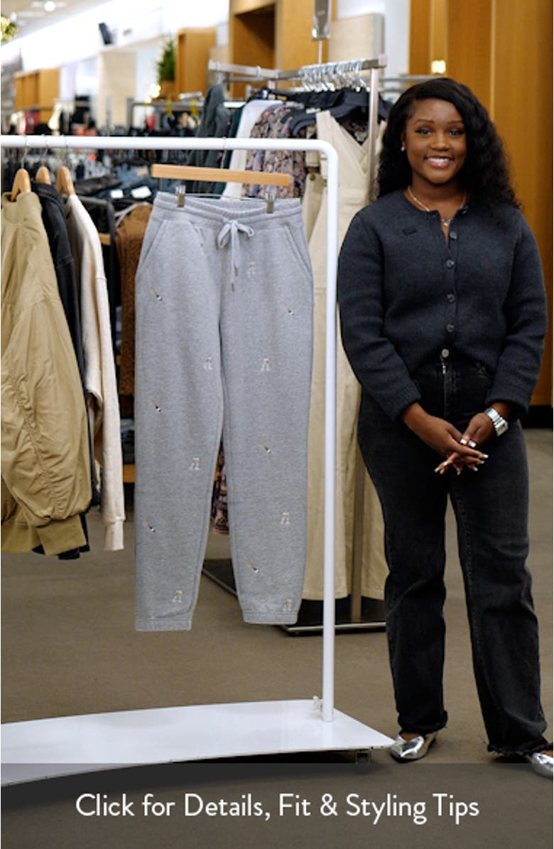 Kingston Champagne Embroidery Cotton Blend Joggers, sales video thumbnail