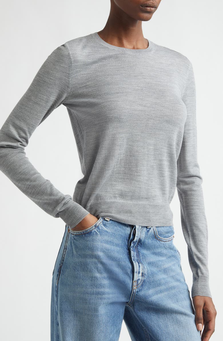 Saint Laurent Cashmere Wool Sweater, Alternate, color, Gris Chine