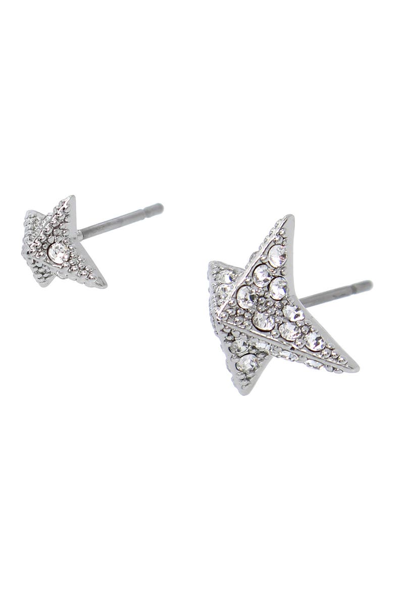 Star Mismatched Stud Earrings, Main, color, SHINY WHITE GOLD