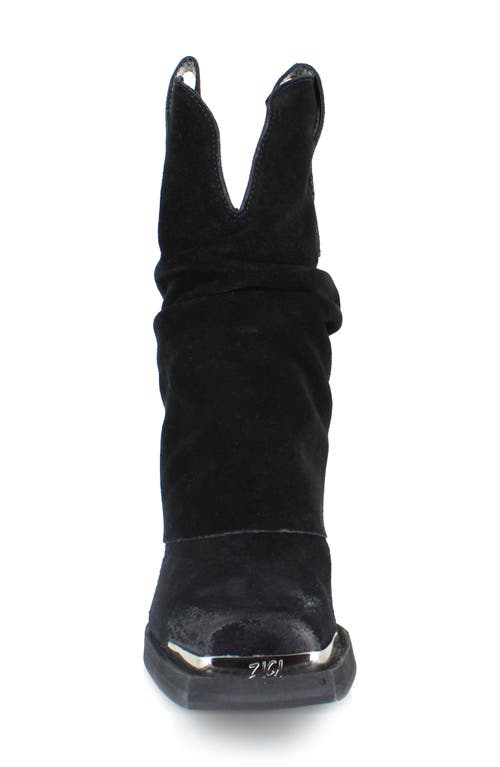 Zigi Western Boot In Black Suede