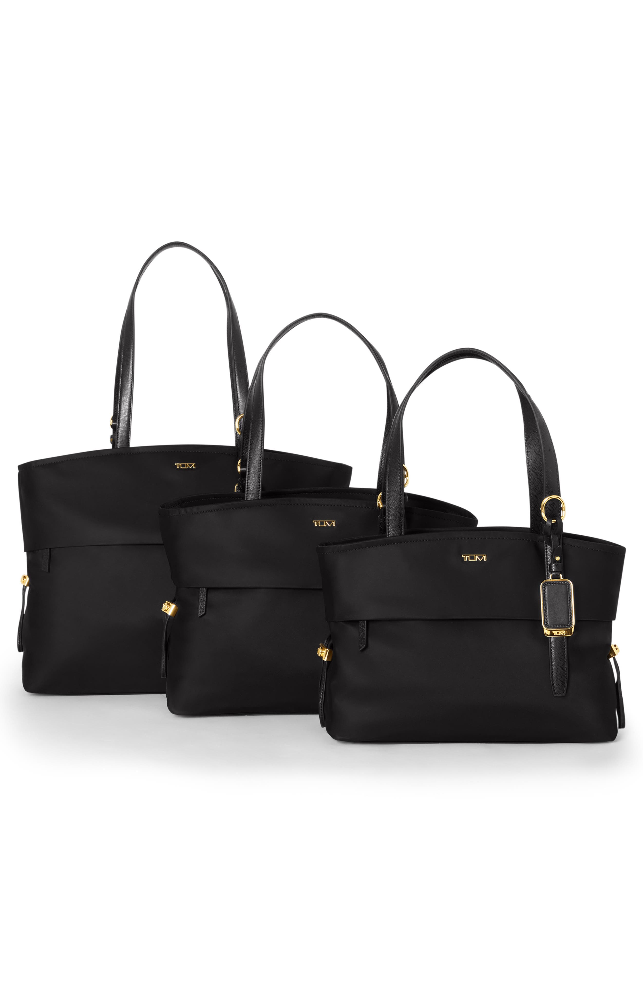 TUMI Voyageur Cam Large Tote Bag, Alternate, color, Black/ Gold