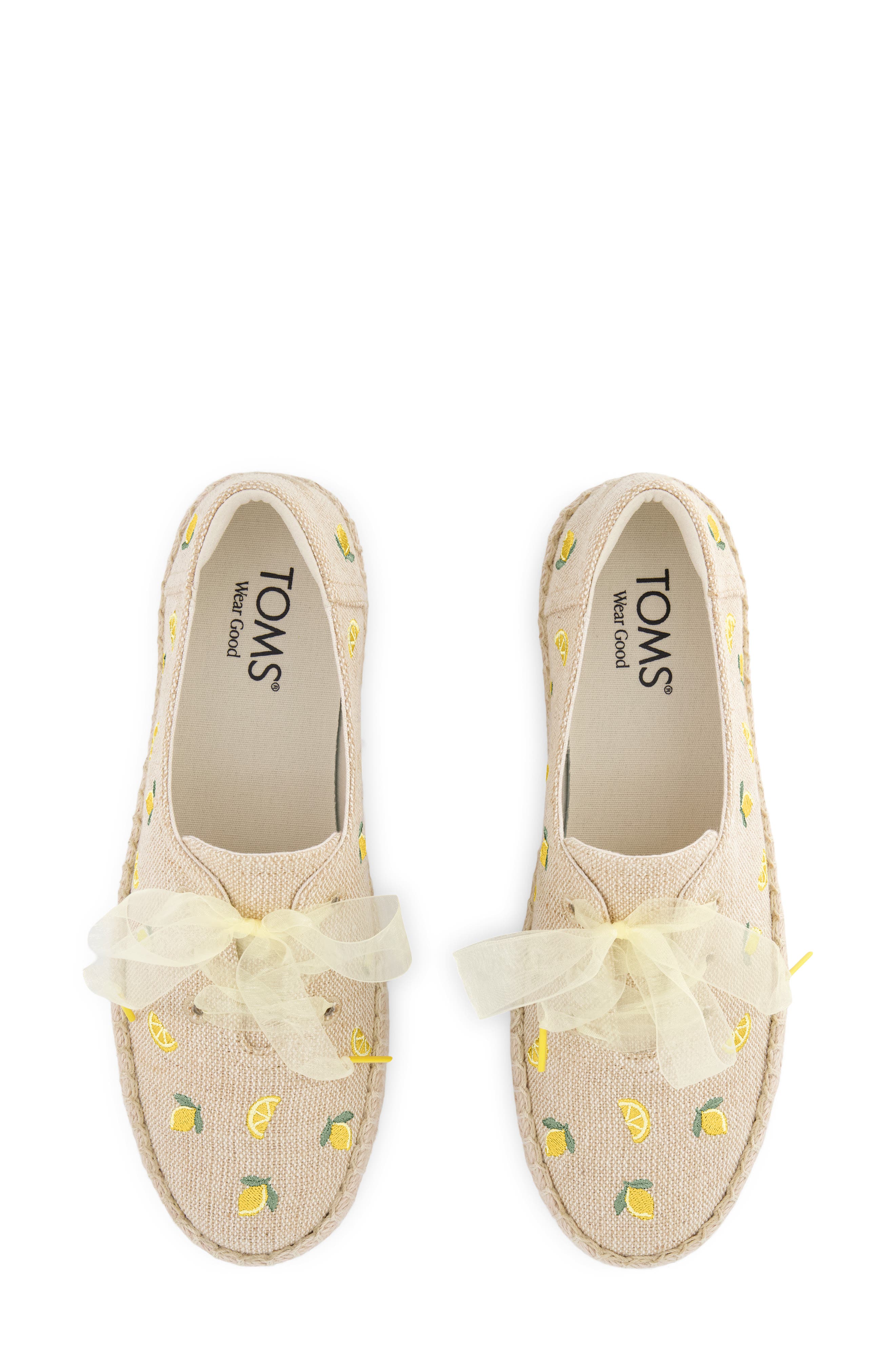 Valencia Lace-Up Platform Espadrille, Alternate, color, NATURAL LEMON PRINT