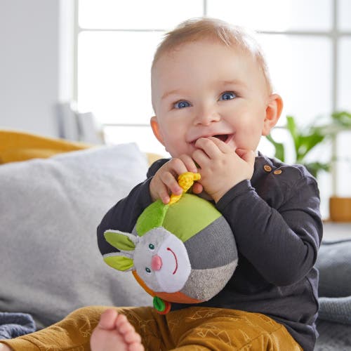Haba Easter Bunny Ball With Crinkle Ears, Textured Fabric And Rattling Effects In Multi