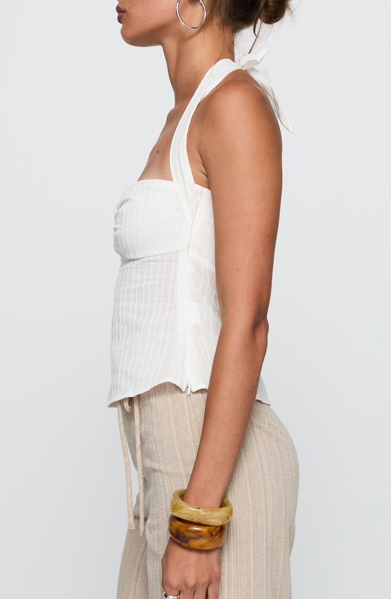 Princess Polly Isabetta Cotton Halter Top, Alternate, color, White