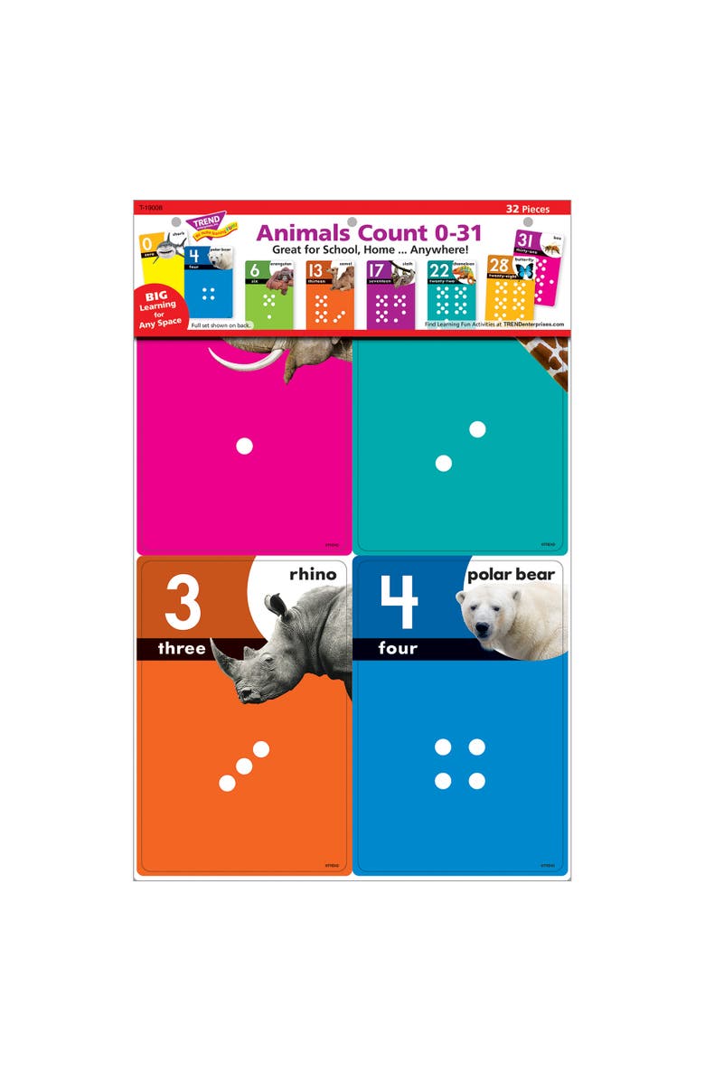 TREND Enterprises Animals Count 031 Learning Set, Flashcards, Kids, Main, color, Multicolored