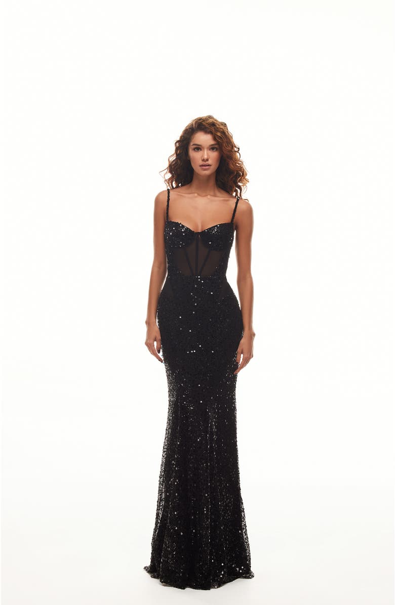 Milla Bizzare Fully Sequined Tie-Straps Gold Maxi Dress | Nordstrom