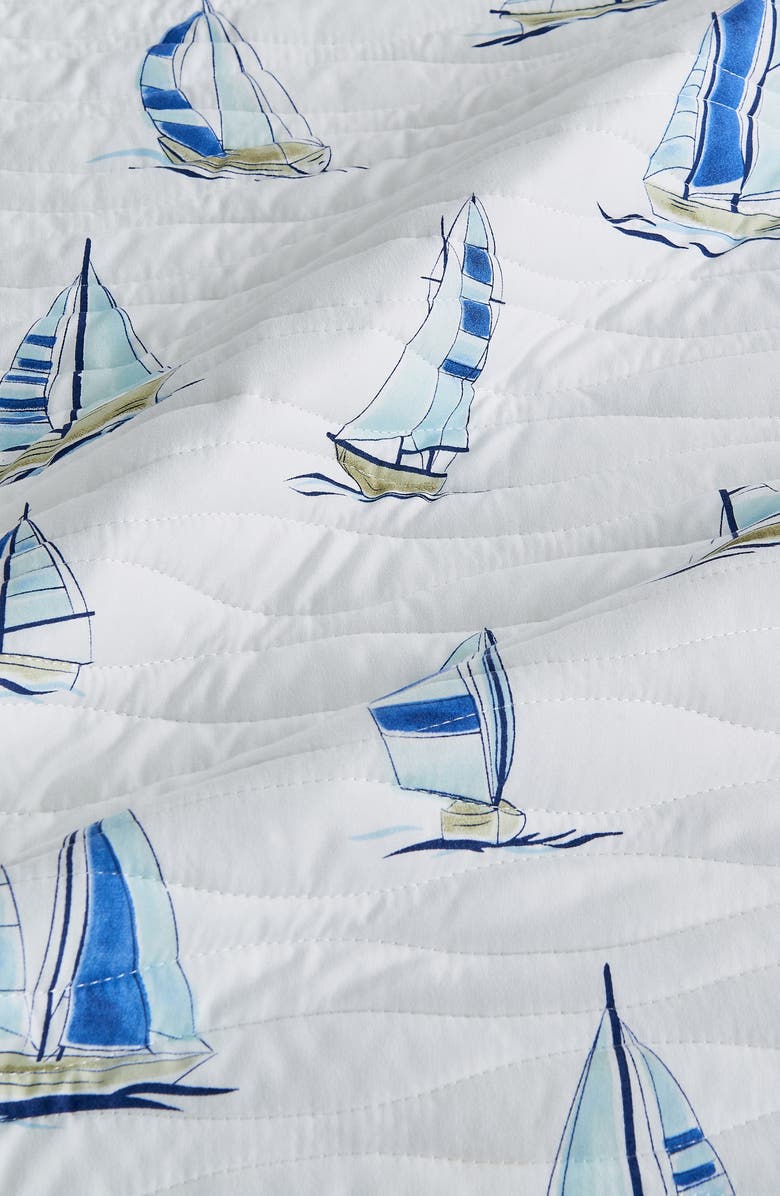 Woven & Weft Sailboat Quilt & Sham Set, Alternate, color, Blue Watercolor Sailboats