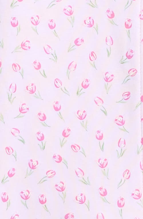 Kissy Kissy Tulip Print Pima Cotton Zip Footie In Pink