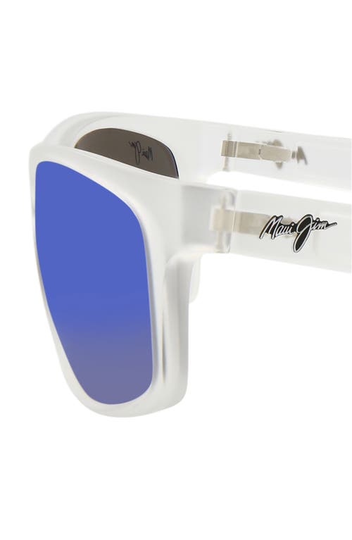 Maui Jim 62mm Polarized Rectangular Sunglasses In Blue