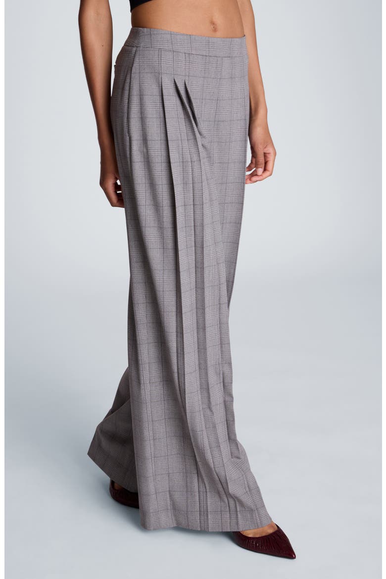 High Waist Triple Pleat Wide Leg Pants, Alternate, color, LIGHT MED BARK MULTI