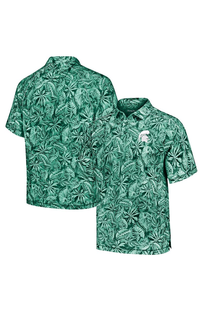 Tommy Bahama Men's Tommy Bahama Green Michigan State Spartans Tropical Score IslandZone Polo, Main, color, 