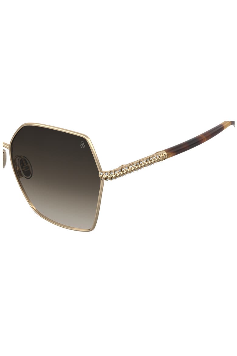 60mm Gradient Square Sunglasses, Alternate, color, GOLD/ BROWN SF