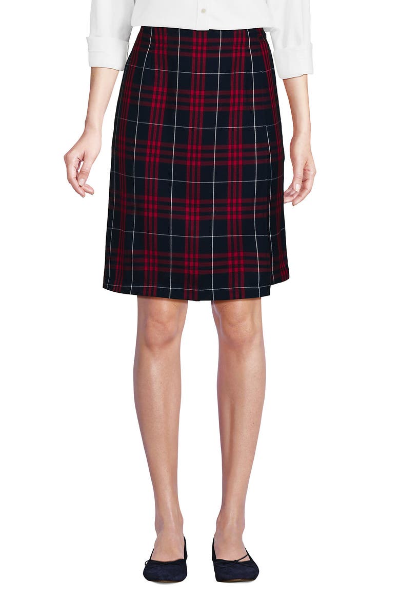 School Uniform  Plaid  A Line Tab Skort Top of Knee, Main, color, Classic Navy Large Plaid
